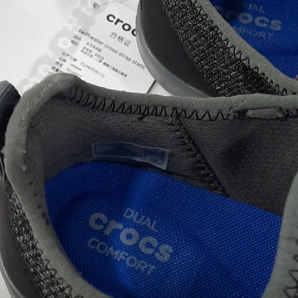 Crocs Swiftwater Cross Straps Pull-on Black Gray color #6